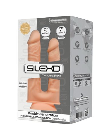 SILEXD - MODELLO 1 PENE REALISTICO DOPPIA PENETRACION PREMIUM SILEXPAN SILICONE 17.5 / 19.5 CM