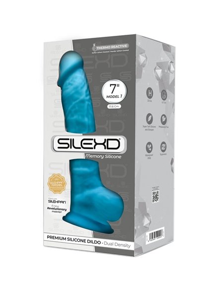 SILEXD - MODELLO 1 PENE REALISTICO PREMIUM SILEXPAN SILICONE BLU 17.5 CM