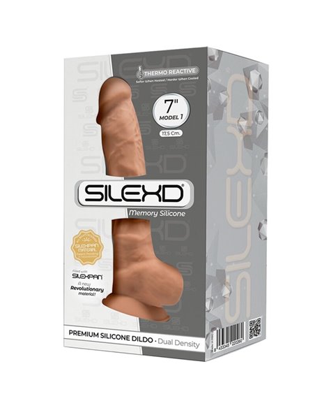 SILEXD - MODELLO 1 PENE REALISTICO PREMIUM SILEXPAN SILICONE CARAMEL 17.5 CM