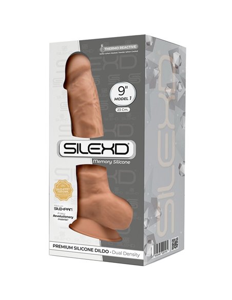 SILEXD - MODELLO 1 PENE REALISTICO PREMIUM SILEXPAN SILICONE CARAMEL 23 CM