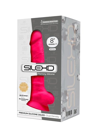 SILEXD - MODELLO 1 PENE REALISTICO PREMIUM SILEXPAN SILICONE FUCSIA 20 CM