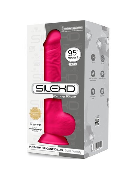 SILEXD - MODELLO 1 PENE REALISTICO PREMIUM SILEXPAN SILICONE FUCSIA 24 CM