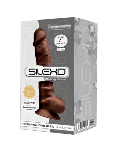 SILEXD - MODELLO 1 PENE REALISTICO PREMIUM SILEXPAN SILICONE MARRONE 17.5 CM