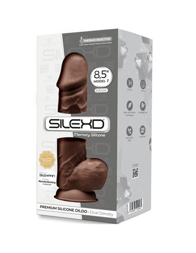 SILEXD - MODELLO 1 PENE REALISTICO PREMIUM SILEXPAN SILICONE MARRONE 21.5 CM