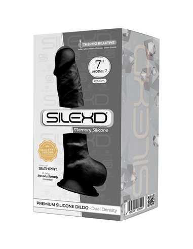 SILEXD - MODELLO 1 PENE REALISTICO PREMIUM SILEXPAN SILICONE NERO 17.5 CM