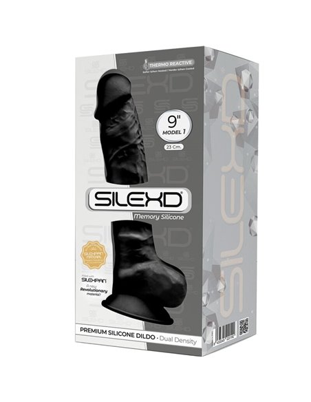 SILEXD - MODELLO 1 PENE REALISTICO PREMIUM SILEXPAN SILICONE NERO 23 CM