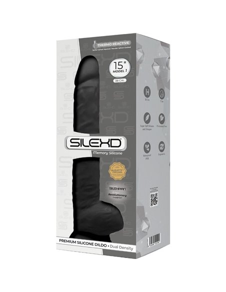 SILEXD - MODELLO 1 PENE REALISTICO PREMIUM SILEXPAN SILICONE NERO 38 CM