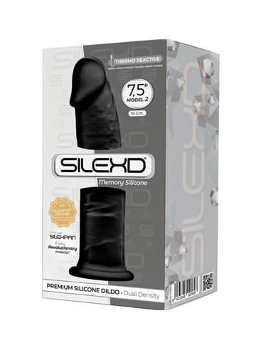 SILEXD - MODELLO 2 PENE REALISTICO PREMIUM SILEXPAN SILICONE NERO 19 CM