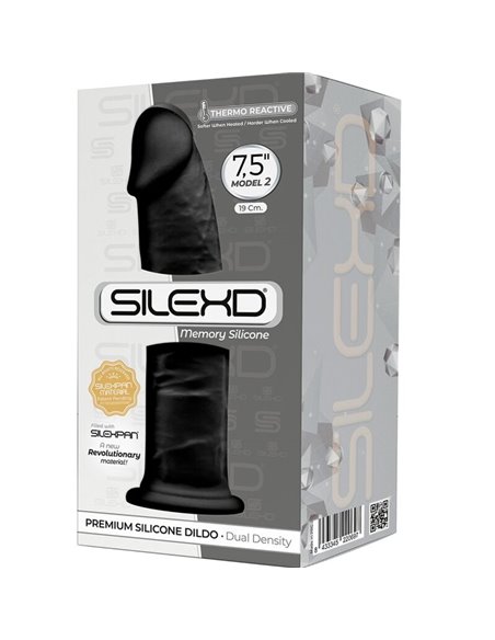 SILEXD - MODELLO 2 PENE REALISTICO PREMIUM SILEXPAN SILICONE NERO 19 CM