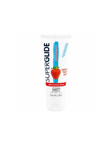 LUBRIFICANTE ANALE HOT SUPERGLIDE EDIBLE LUBRICANT- STRAWB