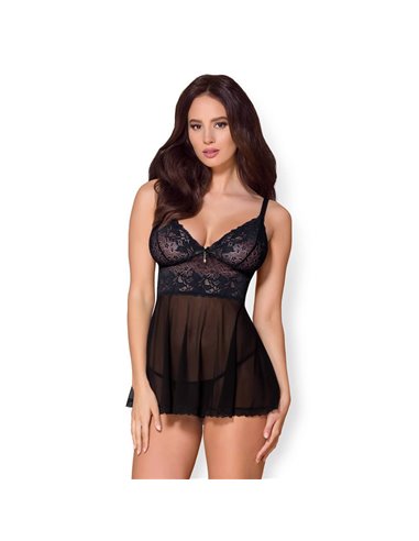 BABYDOLL E PERIZOMA 866-BAB-1 S/M black