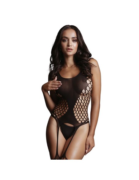 BODYSTOCKING Fence Suspender Bodystocking- Black - O