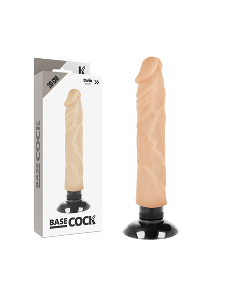 BASECOCK - VIBRATORE REALISTICO 2-1 NATURALE 18.5 CM -O- 4 CM