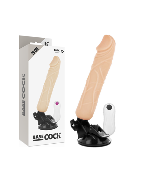 BASECOCK - VIBRATORE REALISTICO TELECOMANDO FLESH 20 CM -O- 4 CM