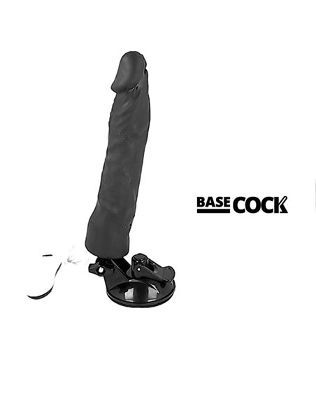 BASECOCK - VIBRATORE REALISTICO TELECOMANDO NERO 21 CM -O- 4 CM