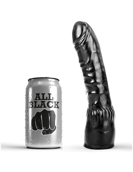 ALL BLACK - DILDO NERO REALISTICO 20 CM