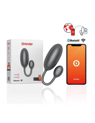 ONINDER - UOVO VIBRANTE TOKYO NERO 7,5 X 3,2 CM APP GRATUITA